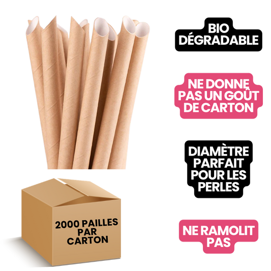 Pailles Bubble Tea XXL Biodégradables
